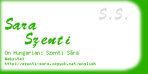 sara szenti business card