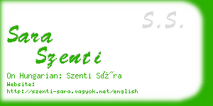 sara szenti business card